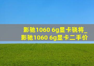 影驰1060 6g显卡骁将_影驰1060 6g显卡二手价